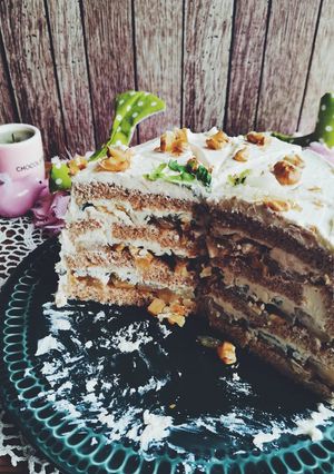 Une photo de Sandwich cake roquefort poire