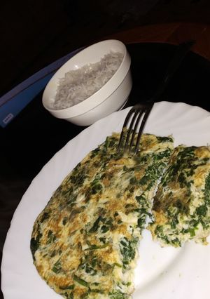 Una foto de Tortilla de claras y espinacas