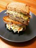 Leftover ribeye steak sandwich