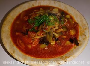 Фото Лагман з сушеними грибами🍄 та спаржею /Lagman with dried mushrooms and asparagus.