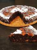 Torta di cioccolato amaretti con pere al Moscatel de Setubal