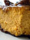 Pumpkin Cheesecake with Gingersnap crust & Praline Caramel topping