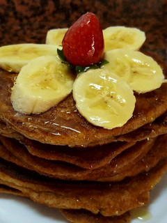 Una foto de Pancakes ó tortitas de plátano