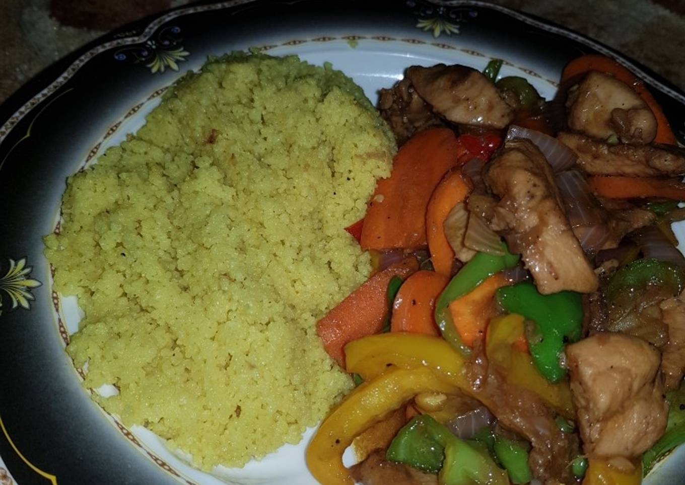 Cous cous with chicken and veggies