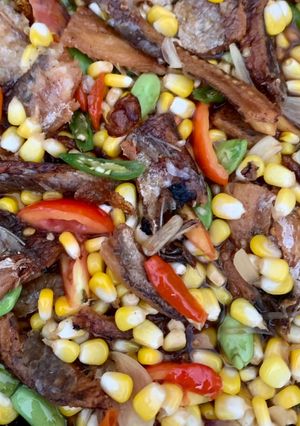 Foto resep Ikan Asin Jagung (Pelangi)