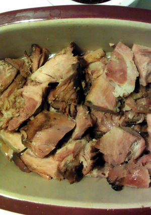 A picture of Brenda's Bourbon Honey Glazed Ham.