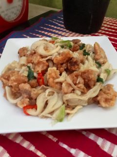 Foto resep Tumis jamur tiram kulit ayam