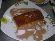 Una foto de pudín de pan sin horno