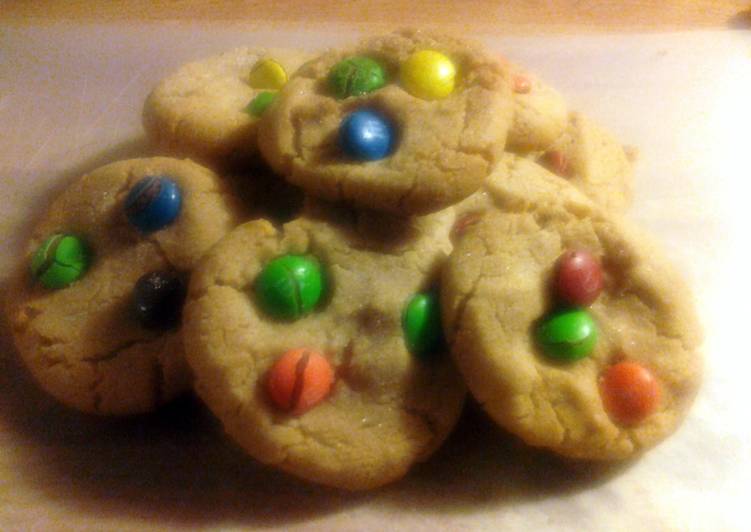 Recipe of Super Quick Homemade PEANUT BUTTER COOKIES W/m&amp;m&#39;s