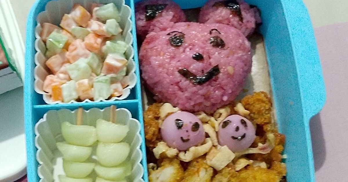 Bekal sekolah anak TK #part 4 (Pinky Rice) Nasi goreng