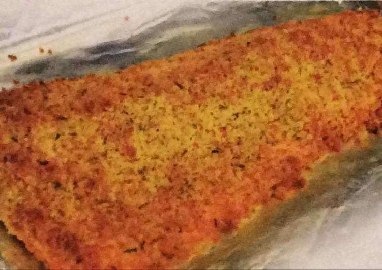 Recipe of Ultimate Oven baked salmon breadcbs
