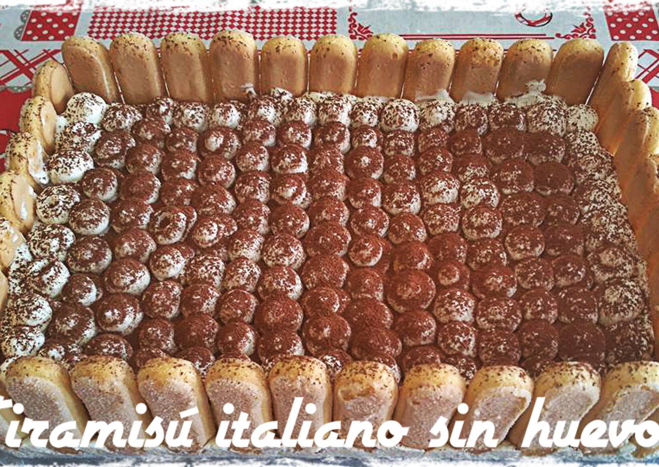 Tiramisú italiano sin huevo