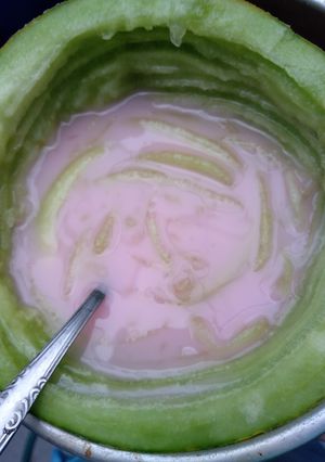 Foto resep Es susu melon