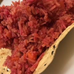 A picture of Red velvet pulao.