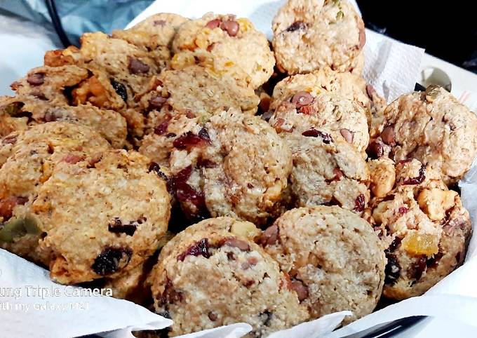 Quick Oat Cookies with Raisin & Nuts