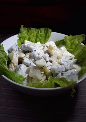 Hình của món Trái cây tô trộn xốt mayonnaise.