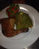Arroz verde con pollo (para cinco personas)