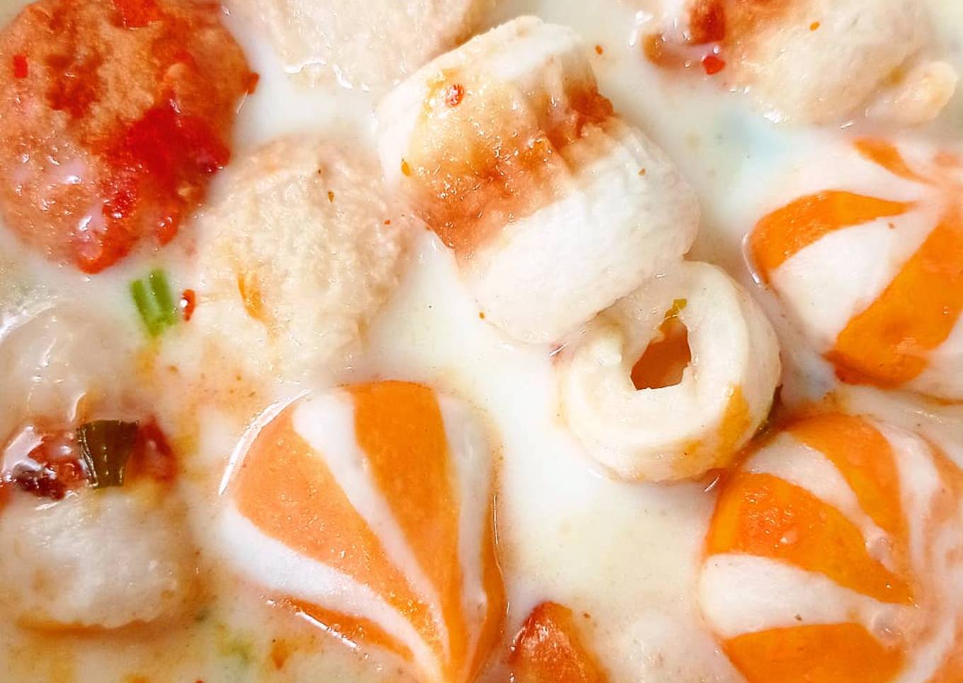 Chikuwa Dumpling Soup With Milk Cheese