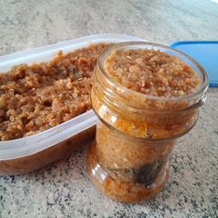 A picture of Chili Sauce with shrimp paste (Sambal Terasi).
