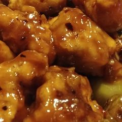 A picture of Orange Chicken with Brussels Sprouts.