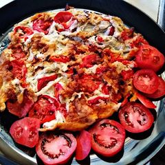 Tomato upside down omelette#cookingwithtomatoes A picture of Tomato upside down omelette#cookingwithtomatoes.