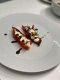 Goat cheese cream stuffed peppers