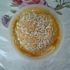 Frozen mango ice cream A picture of Frozen mango ice cream.
