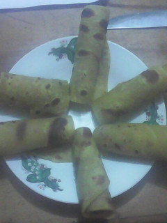 A picture of Pumpkin chapatis#theme challenge.