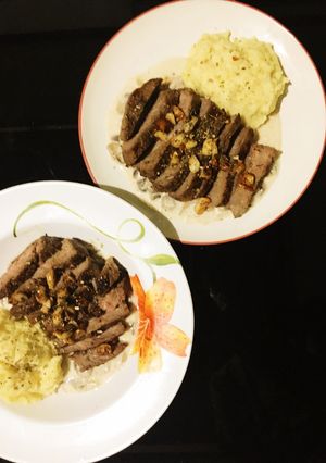 Foto resep Aus Prime Tenderloin with Creamy Mushroom Sauce & Mashed Potato