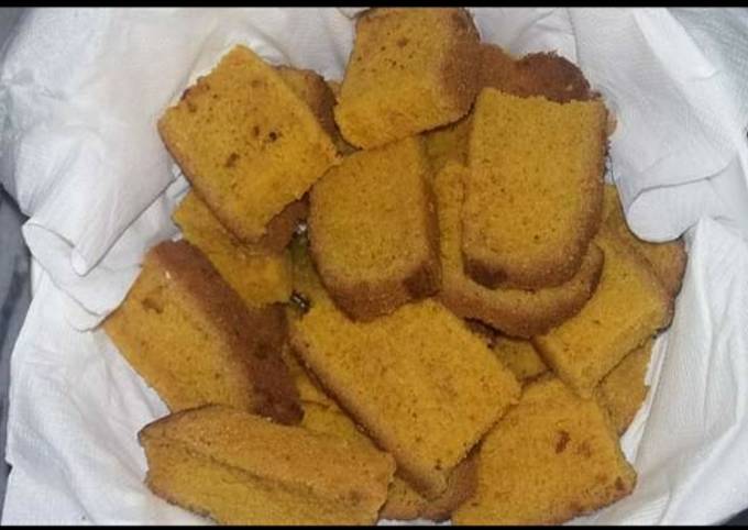 Steps to Prepare Perfect Cake Rusks Recipe without Oven.