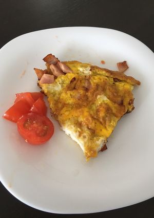 O poză a rețetei Omletă cu șunca.