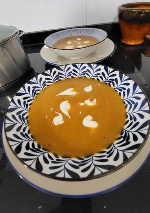 Una foto de Crema de calabaza asada