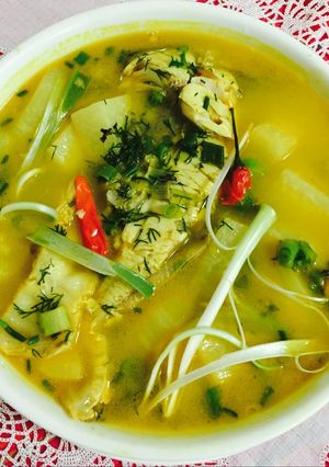 Hình của món Canh chua cá nấu với xu hào .