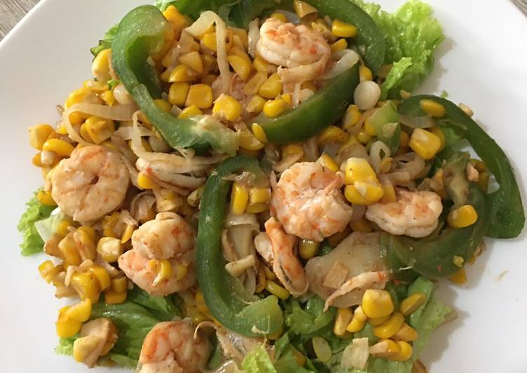 Resep Shrimp with Peppers Salad Bikin Ngiler