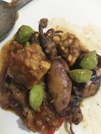 Cara Simple Menyiapkan Resep  Tumis Cumi asin tempe pete yang Bisa Manjain Lidah, Menggugah Selera