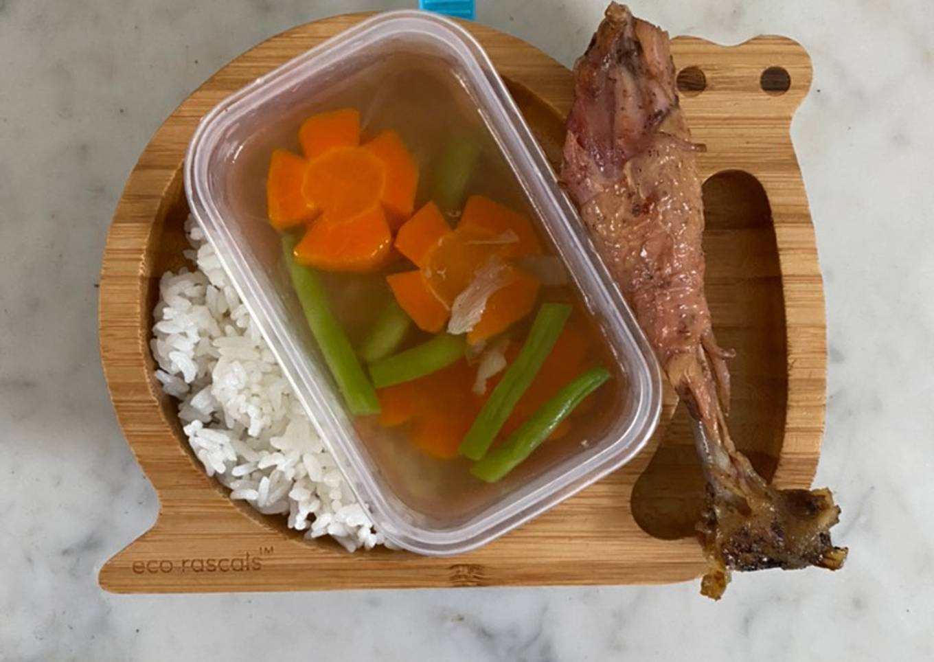 Ayam Goreng Kalasan dan Sup Sayur Mpasi