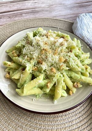 Una foto de Macarrones con brócoli y queso azul