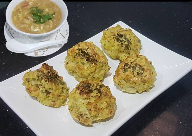 Cheesy mashed potato puffs