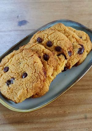 Una foto de Galletas de garbanzo con chips de chocolate (sin gluten, sin azú