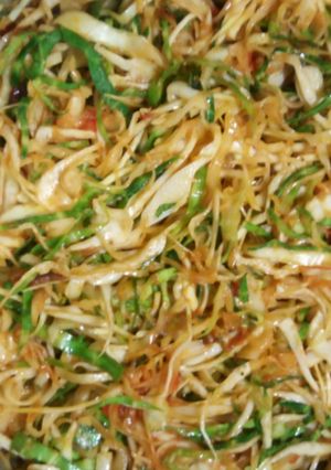 A picture of Sauteed cabbage #Authormarathon.