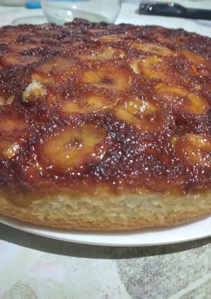 Una foto de Tarta invertida de banana