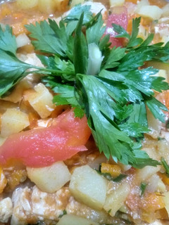 Foto de Peito de Frango em cubos com batata e cenoura
