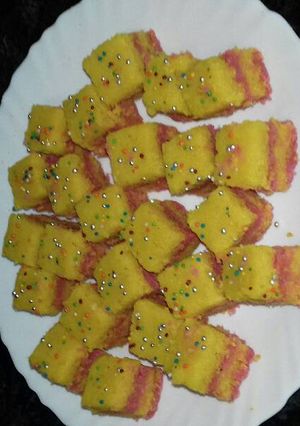 A picture of Nariyal leyard Cake.