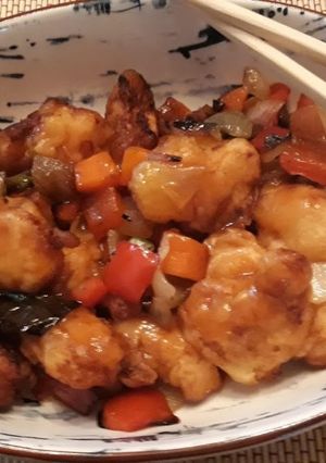 Una foto de Pollo en salsa agridulce