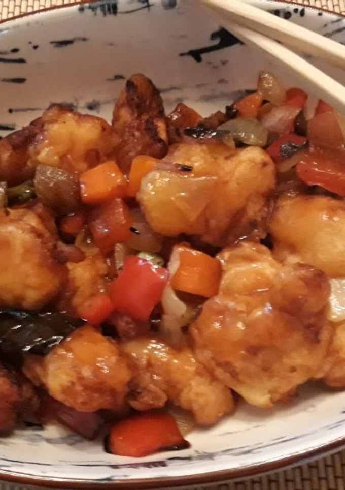 Una foto de Pollo en salsa agridulce