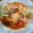Canelones de espinacas y pollo con salsa rosa