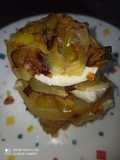Milhojas patata puerro y mozzarella