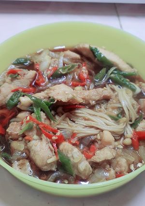Foto resep Ayam kukus enoki