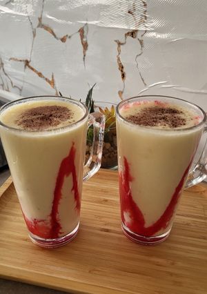 صورة لوصفة عصير الموز🍌 والمانجو 🥭🍋‍🟩