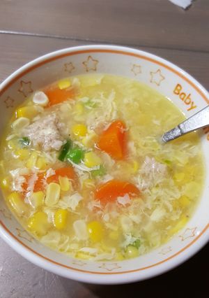 Hình của món Súp bắp tươi thịt gà xay bổ dưỡng.
